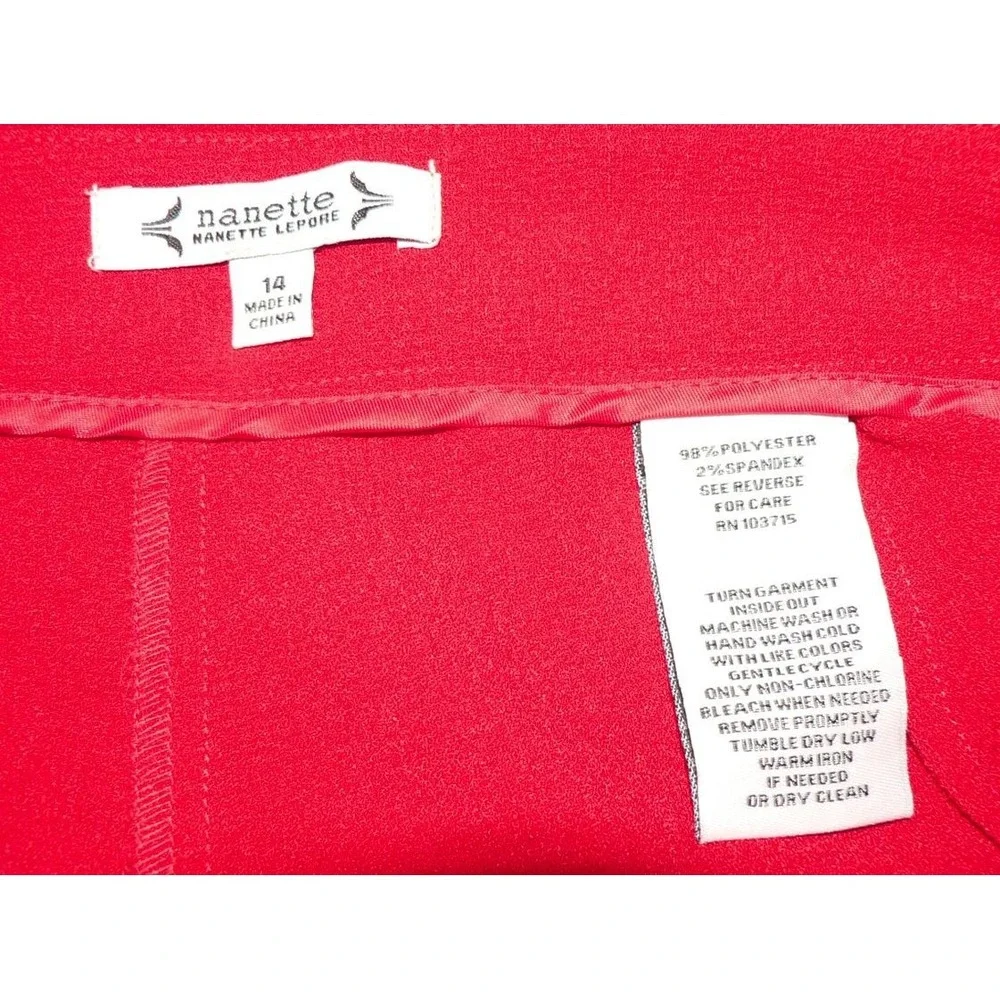 Nanette by Nanette Lepore Women's Wide Leg Crepe Pant in Red Riding Hood Size 14